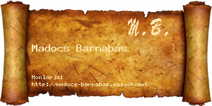 Madocs Barnabás névjegykártya